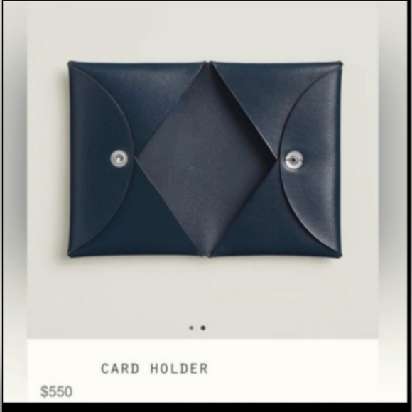 NEW! Handmade Thin FAUX Leather Foldover Card Holder Black/White Antique Gold - Picture 6 of 7